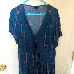 Torrid Blue Plaid Dress
